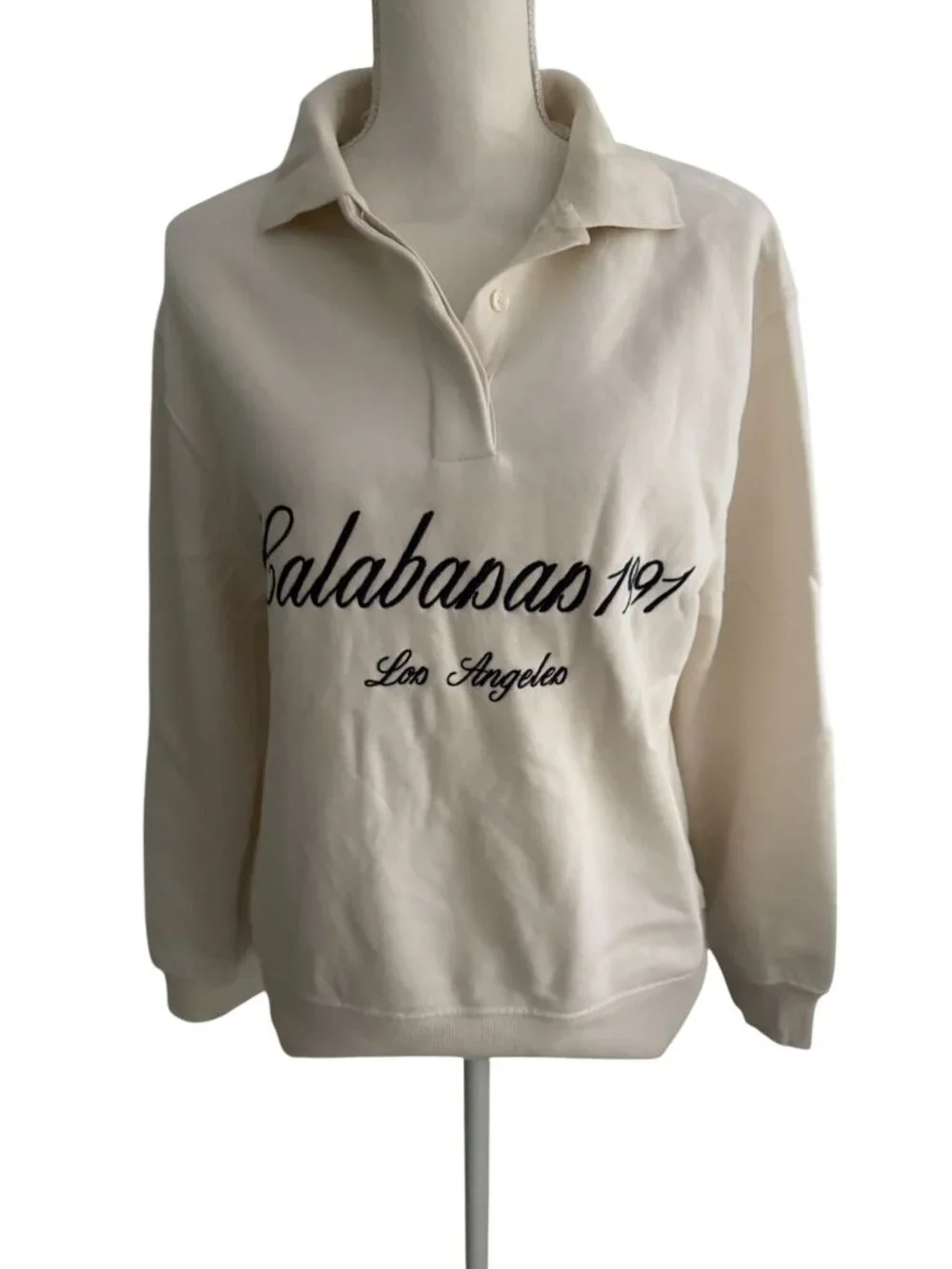 ZARA Cream Calabasas Retro Sweatshirt Size Small NEW NWOT